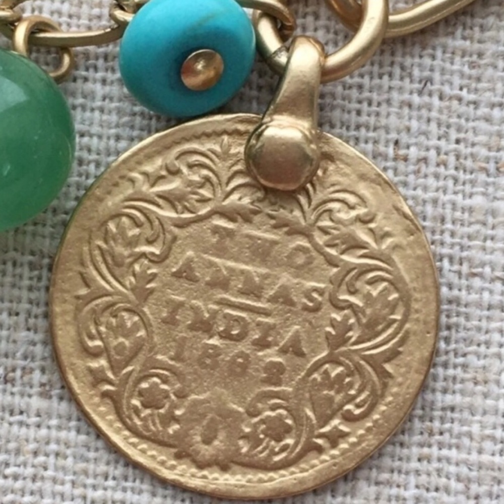 Stella & Dot | Retired Vintage Semi-precious Stone & Gold Coin Copa Neck… - Picture 15 of 16
